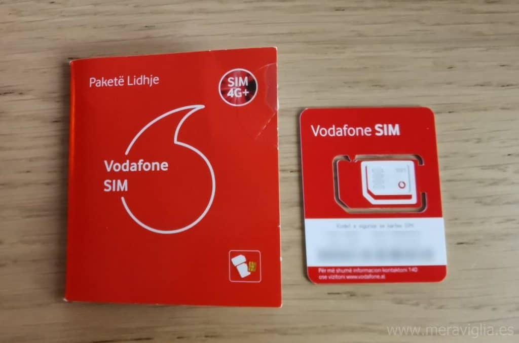Tarjeta SIM de Vodafone en Albania